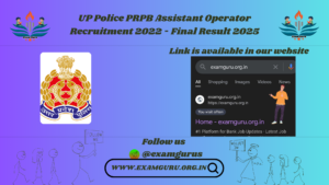 UP Police PRPB Assistant Operator Recruitment 2022 - Final Result 2025
