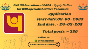 PNB SO Recruitment 2025 - Apply Online for 350 Specialist Officer Vacancies
