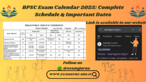 BPSC Exam Calendar 2025: Complete Schedule & Important Dates