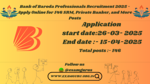 Bank of Baroda Professionals Recruitment 2025 - Apply Online