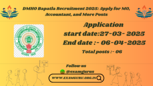DMHO Bapatla Recruitment 2025: Apply for MO, Accountant, and More Posts