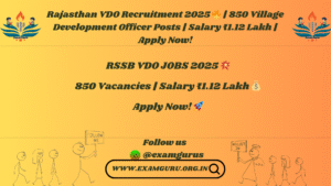 Rajasthan VDO Recruitment 2025