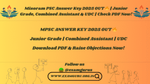 MPSC ANSWER KEY 2025 OUT