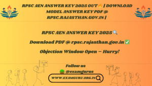 RPSC AEN Answer Key 2025 OUT