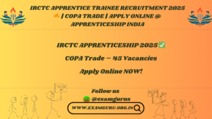 IRCTC APPRENTICESHIP 2025