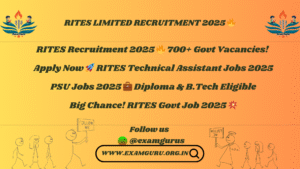 RITES Limited Recruitment 2025 🔥
