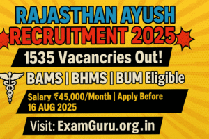 Rajasthan AYUSH Officer Recruitment 2025