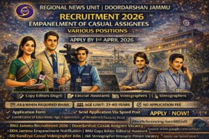 Doordarshan RNU Jammu Recruitment 2026