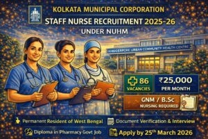 Kolkata Municipal Corporation Staff Nurse Recruitment 2026