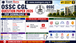 OSSC CGL question paper 2026 PDF