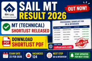 SAIL MT Result 2026