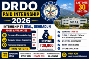 DRDO Internship 2026