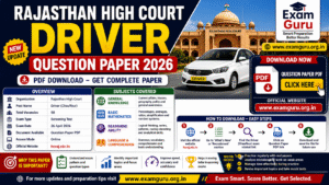 Rajasthan High Court Driver question paper 2026 PDF