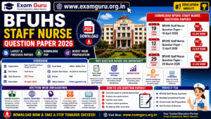 BFUHS Staff Nurse question paper 2026 PDF