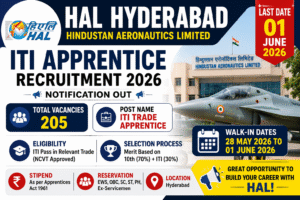 HAL Hyderabad ITI Apprentice Recruitment 2026