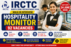IRCTC Hospitality Monitor Recruitment IRCTC Hospitality Monitor Recruitment