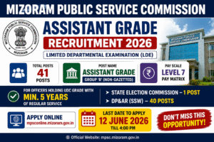 Mizoram PSC Recruitment 2026