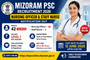 Mizoram PSC Recruitment 2026