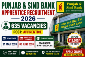 Punjab & Sind Bank Apprentice Recruitment 2026