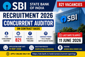 SBI Concurrent Auditor Recruitment 2026