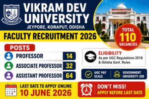 Vikram Dev University Recruitment 2026,