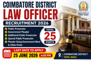 Coimbatore District Law Officer Recruitment 2026