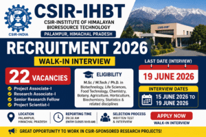 CSIR IHBT Recruitment 2026