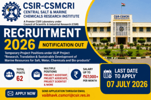 CSIR-CSMCRI Recruitment 2026