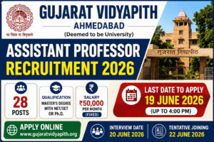 Gujarat Vidyapith Recruitment 2026