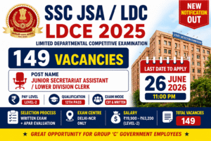 junior Secretariat Assistant Recruitment