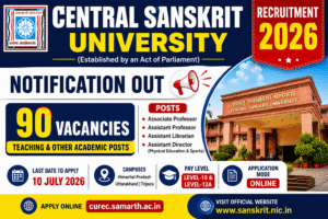Central Sanskrit University Recruitment 2026