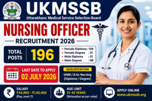 UKMSSB Nursing Officer Recruitment 2026