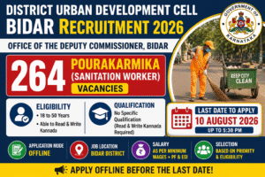 District Urban Development Cell Bidar Recruitment 2026