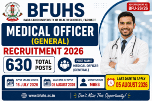 BFUHS Medical Officer Recruitment 2026