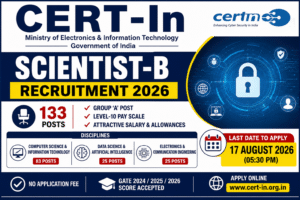 CERT-In Scientist B Recruitment 2026