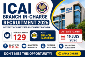 ICAI Branch In-Charge Recruitment 2026