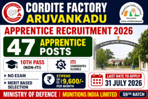 Cordite Factory Recruitment 2026