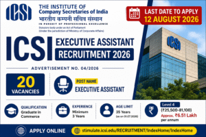 ICSI Executive Assistant Recruitment 2026