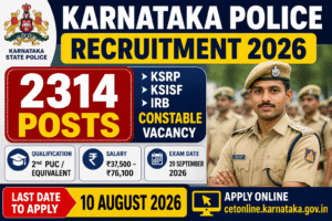 Karnataka Police Constable Recruitment 2026