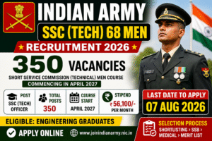 Indian Army SSC Tech 68 Recruitment 2026