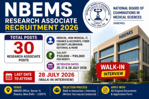 NBEMS Research Associate Recruitment 2026