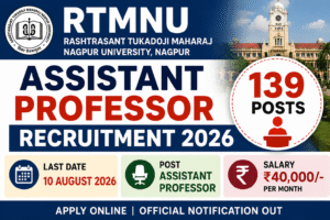 RTMNU Assistant Professor Vacancy 2026