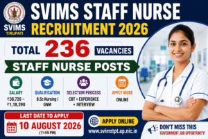 SVIMS Staff Nurse Recruitment 2026