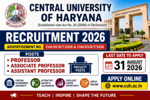 Central University of Haryana Recruitment 2026