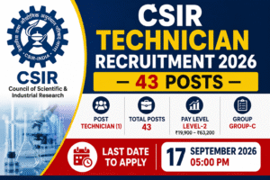 CSIR Technician Recruitment 2026