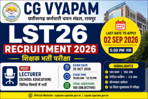 CG Vyapam LST26 Recruitment 2026