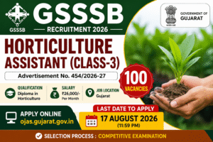 GSSSB Horticulture Assistant Recruitment 2026