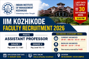 IIM Kozhikode Faculty Recruitment 2026