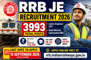 RRB JE Recruitment 2026