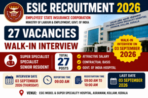 ESIC Senior Resident Recruitment 2026